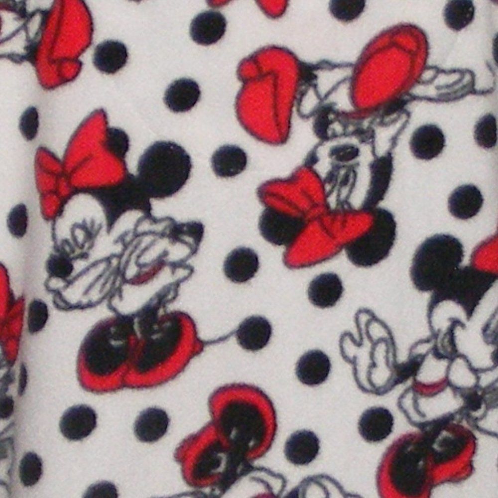 DISNEY Minnie Mouse Pajama Top, L, White Polka Dots, Minnie all over, Buttons LS - Picture 2 of 11